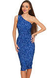 Perfect Jeans Layla Blue One-Shoulder Pencil Dress - Women - Pineapple Clothing