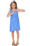 Periwinkle Blue Sanibel Pretty Empire Waist Dress - Girls - Pineapple Clothing