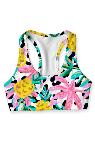 Pineapple Feast Stella Seamless Racerback Sport Yoga Bra - Women