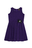Purple Floral Sleeveless Skater Cute Fit and Flare Party Dress - Girls - Pineapple Clothing