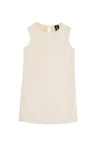 Off-White Stretchy Lace Sleeveless Spring Party Shift Dress - Girls - Pineapple Clothing