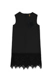 Black Stretchy Sleeveless Fancy Party Shift Dress with Lace - Girls - Pineapple Clothing
