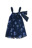Navy Floral Halter Swing Holiday Princess Dress - Girls - Pineapple Clothing