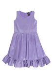Lavender Charmeuse Fit & Flare Ruffle-Hem Spring Holiday Dress - Girls - Pineapple Clothing