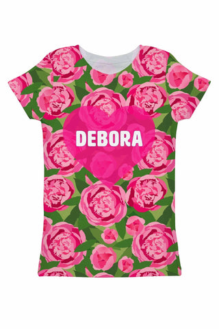 Pink Vibes Customized NAME Zoe Floral Print Tee - Women - Pineapple Clothing