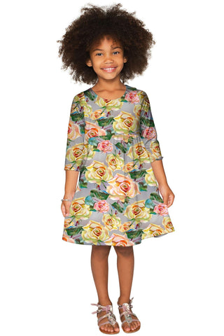 Prima Donna Gloria Empire Waist Grey Babydoll Dress - Girls - Pineapple Clothing