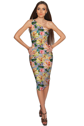 Prima Donna Layla Grey Floral Elegant Party Dress - Women - Pineapple Clothing