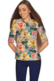 Prima Donna Sophia Grey Floral Print Fashion Top - Women - Pineapple Clothing