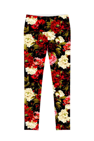 Put Your Crown On Lucy Black Floral Print Leggings - Women - Pineapple Clothing