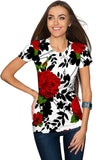 Queen Power Zoe White Floral Print Designer T-Shirt - Women - Pineapple Clothing