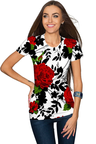Queen Power Zoe White Floral Print Designer T-Shirt - Women - Pineapple Clothing