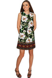 Queen of Flowers Adele Green Printed Shift Dress - Women - Pineapple Clothing