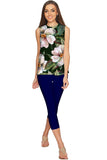 Queen of Flowers Emily Green Print Sleeveless Top - Women - Pineapple Clothing