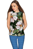 Queen of Flowers Emily Green Print Sleeveless Top - Women - Pineapple Clothing