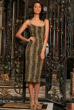 Sage Green Animal Print Sleeveless Bodycon Evening Midi Dress - Women