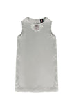 Silver Grey Charmeuse Sleeveless Cute Summer Party Shift Dress - Girls