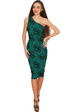 Green Soulmate Layla Lace Print Evening Dress - Women - Pineapple Clothing