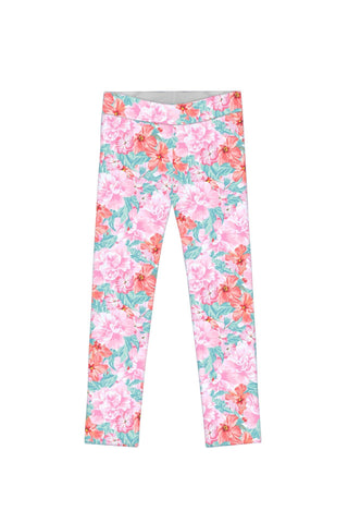 Spring Garden Lucy Cute Pink Floral Printed Leggings - Girls - Pineapple Clothing