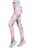 Spring Garden Lucy Pink Floral Print Cute Legging - Women - Pineapple Clothing