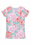 Spring Garden Zoe Pink Floral Print Designer T-Shirt - Women - Pineapple Clothing
