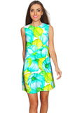 Sunny Day Adele Green Floral Shift Mini Sundress - Women - Pineapple Clothing