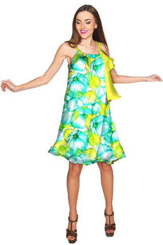 Sunny Day Melody Green Chiffon Swing Dress - Women - Pineapple Clothing