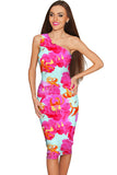 Sweet Illusion Layla One-Shoulder Pink Floral Dress - Women - Pineapple Clothing