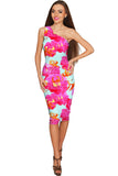 Sweet Illusion Layla One-Shoulder Pink Floral Dress - Women - Pineapple Clothing