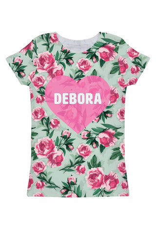 Sweetheart Customized NAME Zoe Flower T-Shirt - Women - Pineapple Clothing