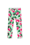 Sweetheart Lucy Cute Green Floral Printed Leggings - Girls - Pineapple Clothing