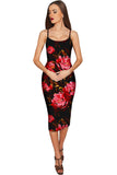 True Passion Olivia Black Floral Cocktail Midi Dress - Women - Pineapple Clothing