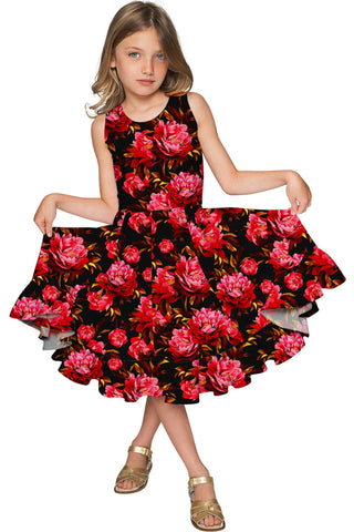 True Passion Vizcaya Fit & Flare Red Fancy Party Dress - Girls - Pineapple Clothing