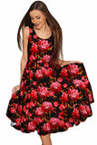 True Passion Vizcaya Black & Red Floral Party Dress - Women - Pineapple Clothing
