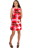 Tulip Salsa Adele Red Floral Summer Shift Dress - Women - Pineapple Clothing