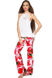 Tulip Salsa Amelia Red Flower Print Palazzo Pant - Women - Pineapple Clothing