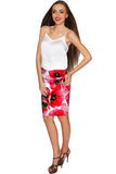 Tulip Salsa Carol Red Summer Stretch Pencil Skirt - Women - Pineapple Clothing