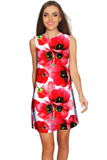 Tulip Salsa Adele Red Floral Summer Shift Dress - Women - Pineapple Clothing