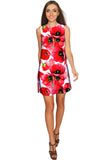 Tulip Salsa Adele Red Floral Summer Shift Dress - Women - Pineapple Clothing