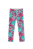 Under The Sea Lucy Cute Green Pink Printed Leggings - Girls - Pineapple Clothing