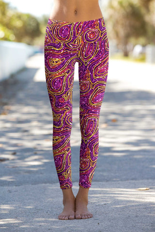 Vibrant Galaxy Lucy Printed Performance Leggings - Women - Pineapple Clothing