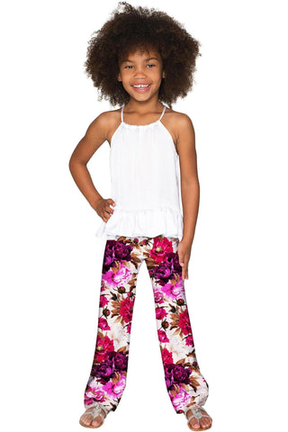 Vintage Charm Amelia Floral Chic Unique Palazzo Pant - Girls - Pineapple Clothing