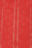 Coral Red Crochet Lace Elbow Sleeve Party Shift Mother Daughter Dress