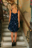 Navy Blue Floral Lace Halter Swing Trendy Party Mommy and Me Dress - Pineapple Clothing