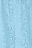 Blue Stretchy Lace Empire Three-Quarter Sleeve Mother Daughter Dress
