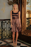 Chocolate Brown Fit Flare Ruffle Midi Mommy and Me Dress With Belt