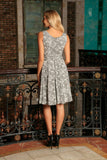 Black White Stretchy Sleeveless Skater Fit Flare Mother Daughter Dress