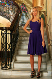 Purple Floral Sleeveless Skater Fit Flare Party Mother Daughter Dress