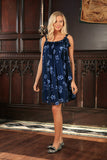 Navy Blue Floral Halter Swing Evening Cocktail Dress - Women Maternity - Pineapple Clothing