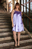 Lavender Charmeuse Halter Swing Spring Party Dress - Women Plus Size - Pineapple Clothing