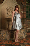 Silver Grey Charmeuse Day Cute Fancy Halter Swing Mommy and Me Dress - Pineapple Clothing